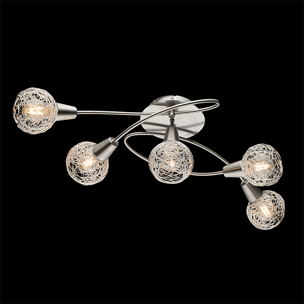 ELMARK 955JULIE5 JULIE СПОТ 5XE14 САТЕН НИКЕЛ/АЛУМИНИЙ