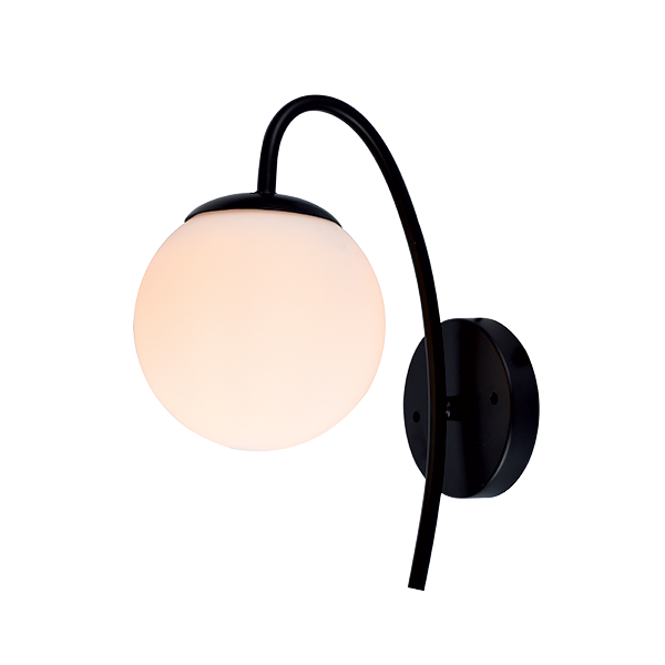 ELMARK 955LINA1W/WHBL LINA АПЛИК 1XE27 ЧЕРЕН БЯЛО СТЪКЛО