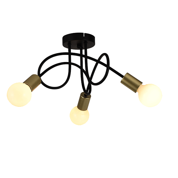 ELMARK 955MYA3 MYA ТЯЛО ЗА ТАВАН 3ХЕ27 ЧЕРЕН/ЗЛАТО
