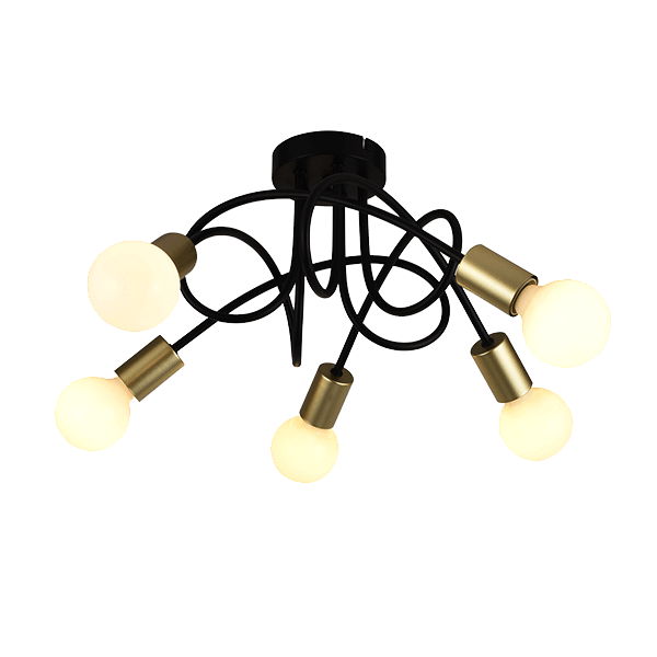 ELMARK 955MYA5 MYA ТЯЛО ЗА ТАВАН 5ХЕ27 ЧЕРЕН/ЗЛАТО