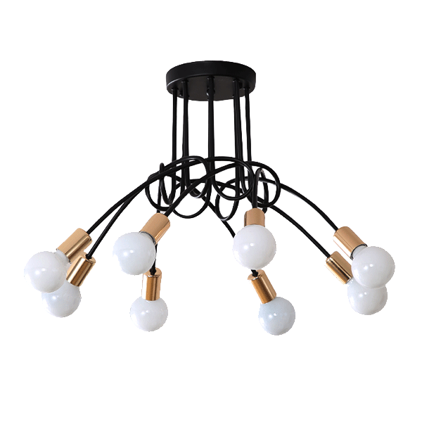 ELMARK 955MYA8 MYA ТЯЛО ЗА ТАВАН 8ХЕ27 ЧЕРЕН/ЗЛАТО
