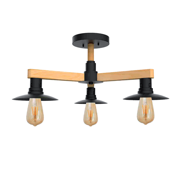 ELMARK 955PHIL3/BL PHIL ОСВЕТИТЕЛНО ТЯЛО ЗА ТАВАН 3xE27 ЧЕРЕН/ДЪРВО