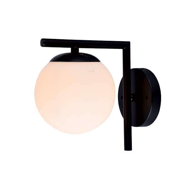 ELMARK 955RITA1W/WHBL RITA АПЛИК 1XE27 ЧЕРЕН БЯЛО СТЪКЛО