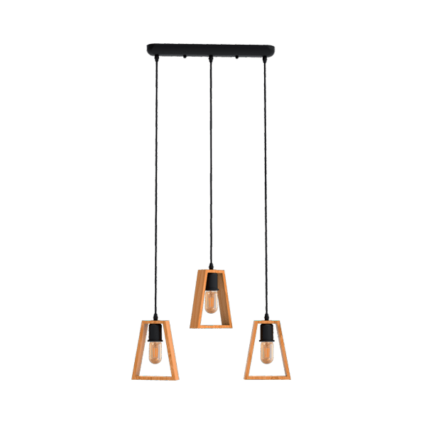 ELMARK 955RONNY3 RONNY ПЕНДЕЛ 3ХЕ27 ЧЕРЕН/ДЪРВО