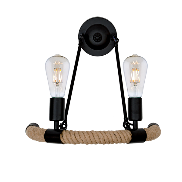 ELMARK 955ROPE2W ROPE АПЛИК 2XE27 ЧЕРЕН