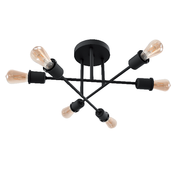 ELMARK 955SALLY6/BL SALLY ОСВЕТИТЕЛНО ТЯЛО ЗА ТАВАН 6xE27 ЧЕРЕН