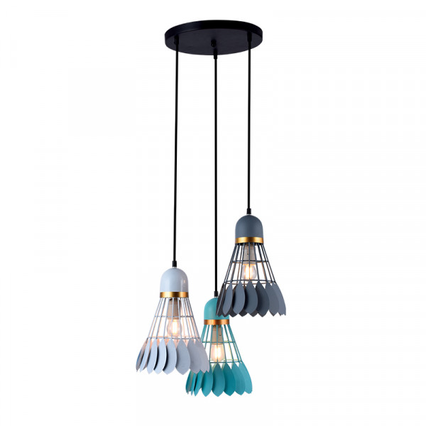 ELMARK 955SHUTTLE3 SHUTTLE ПЕНДЕЛ 3xE27 БЯЛ/СИВ/ЗЕЛЕН