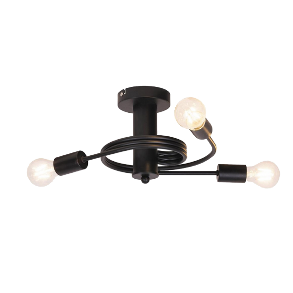 ELMARK 955TWIST3/BL TWIST ТЯЛО ЗА ТАВАН 3xE27 ЧЕРЕН