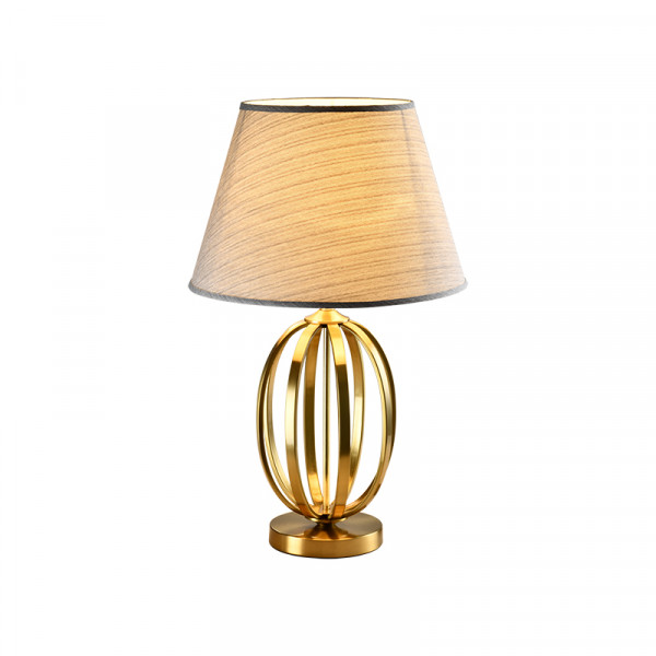 ELMARK 955ZAHRA1T ZAHRA НАСТОЛНА ЛАМПА 1XE27 ЗЛАТО/ЛЕН