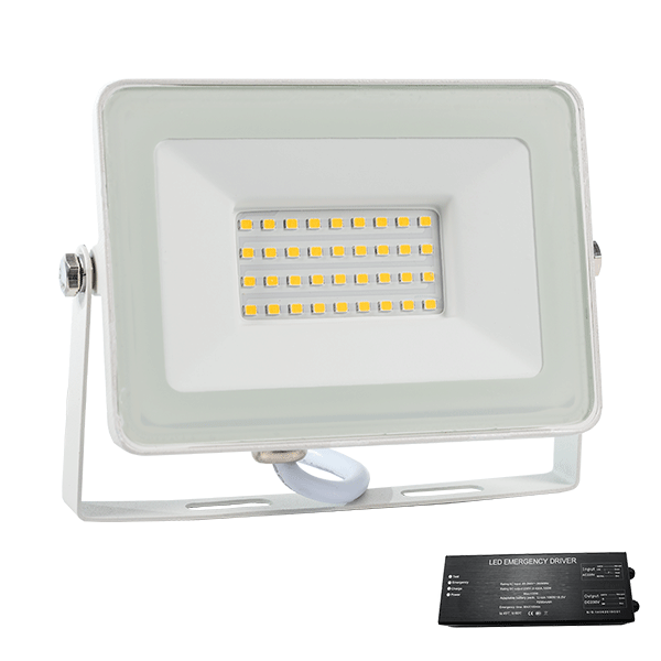 ELMARK 98VEGA30WW/WHE VEGA 30 SLIM SMD 30W LED ПРОЖЕКТОР 3000К БЯЛ+АВАРИЕН БЛОК