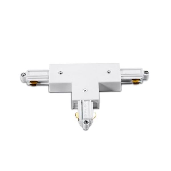 ACA LIGHTING Т-ОБРАЗЕН КОНЕКТОР ЗА МОНОФАЗНА ШИНА ЗА ОТКРИТ МОНТАЖ 2WTW WHITE T CONNECTOR