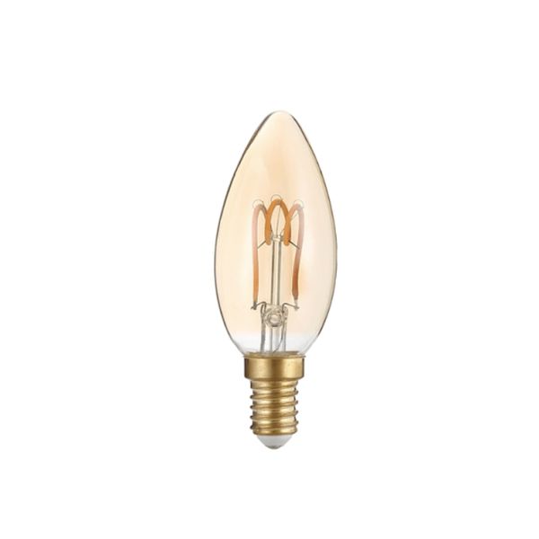 ACA LIGHTING LED КРУШКА DECO3SWWAM E14 3W 2700K FILAMENT SPIRAL CANDLE AMBER