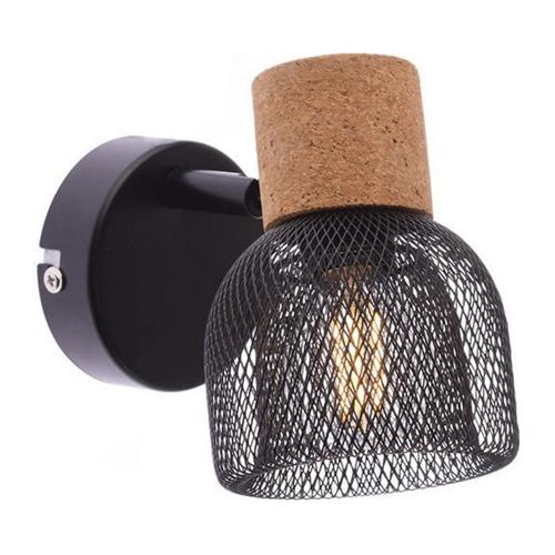 ACA LIGHTING GN51S1CB АПЛИК 1XE14 CORK+ BLACK METALLIC D22XH27CM