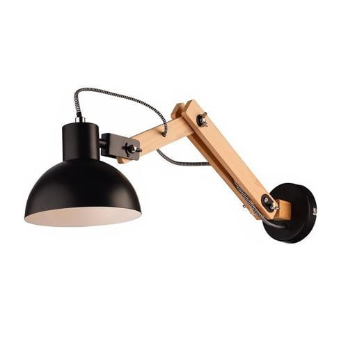 ACA LIGHTING GN99W1WB АПЛИК 1XE27 WOOD + BLACK METALLIC 15Χ20Χ65CM