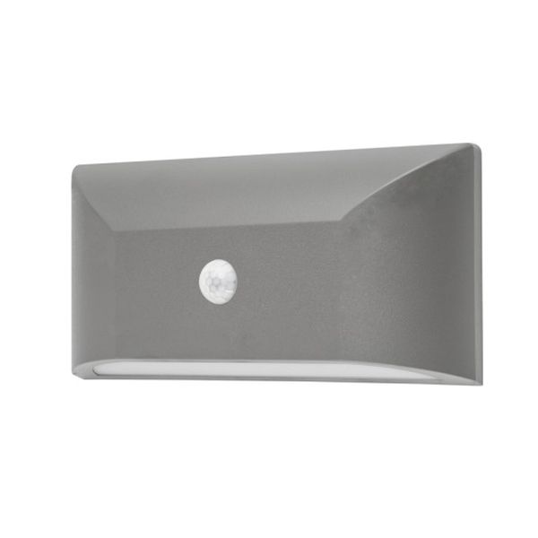 ACA LIGHTING LED ФАСАДНА ЛУНА ЗА ВЪНШЕН МОНТАЖ С ДАТЧИК SLIM22PIR GREY