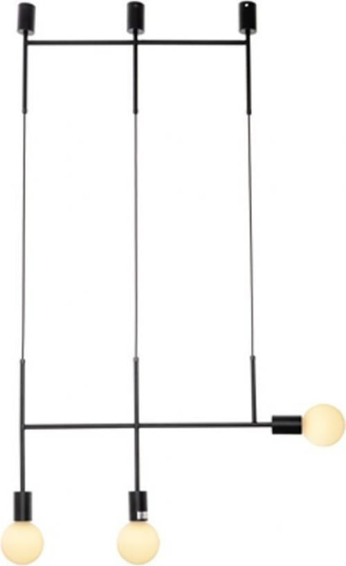 ACA LIGHTING TNK853P64BK ПЕНДЕЛ 3ΧE27 BLACK METAL 64X4X110CM