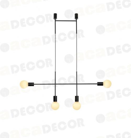ACA LIGHTING TNK854P90BK ПЕНДЕЛ 4ΧE27 BLACK METAL 90X4X110CM
