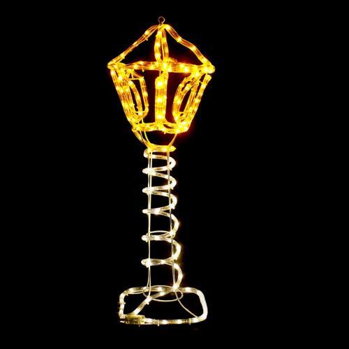 ACA LIGHTING CHRISTMAS XPOSTLEDWWY80 "POST LAMP", 168 LED MOTIF 7m 2-WIRE ROPE LIGHT, WARM WHITE-YELLOW, FLASH CONTROLLER, IP44, 27x27x80cm, 1.5m LEAD CABLE