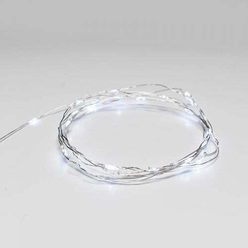 ACA LIGHTING - XSW20WCRR44 LED СВЕТЛИНА CЪС СРЕБЪРНА МЕДНА ЖИЦА 1.2W, С БАТЕРИИ И ДИСТАНЦИОННО, СТУДЕНА БЯЛА СВЕТЛИНА, ВЪНШНО ПРИЛОЖЕНИЕ IP44