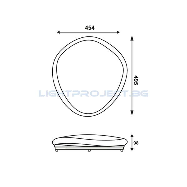 ACA LIGHTING LED ПЛАФОН ЗА БЯНА Z5040ST STONE