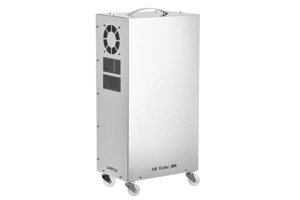 UV-C БАКТЕРИЦИДНА ЛАМПА ЗА ДЕЗИНФЕКЦИЯ НА ВЪЗДУХ В ПРИСЪСТВИЕТО НА ХОРА AIR FLOW UV STERIL 300. НА КОЛЕЛА.