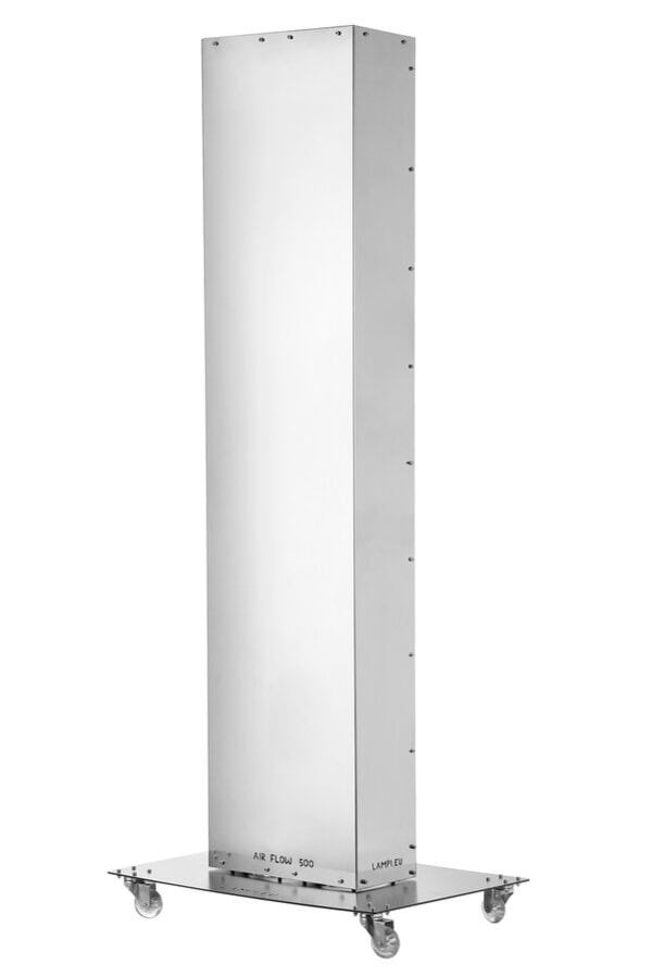 UV-C БАКТЕРИЦИДНА ЛАМПА ЗА ДЕЗИНФЕКЦИЯ НА ВЪЗДУХ В ПРИСЪСТВИЕТО НА ХОРА AIR FLOW UV STERIL 500. НА МАСИВНА МЕТАЛНА ОСНОВА НА КОЛЕЛА.