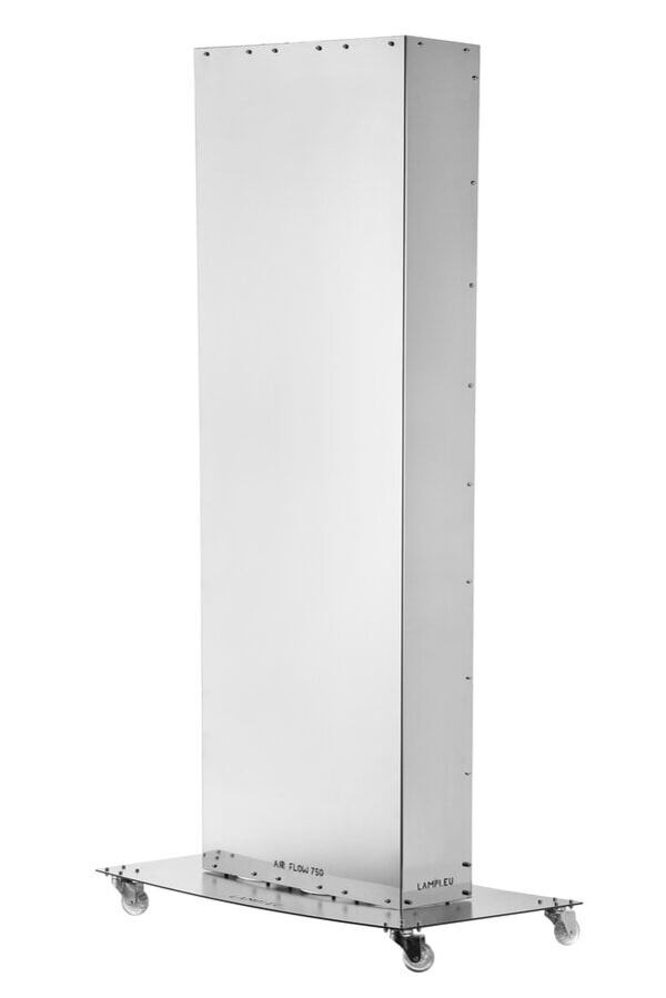 UV-C БАКТЕРИЦИДНА ЛАМПА ЗА ДЕЗИНФЕКЦИЯ НА ВЪЗДУХ В ПРИСЪСТВИЕТО НА ХОРА AIR FLOW UV STERIL 750. НА МАСИВНА МЕТАЛНА ОСНОВА НА КОЛЕЛА.