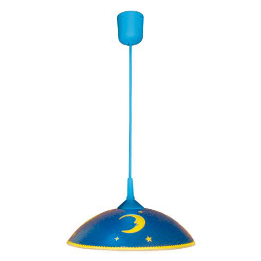 CITY LUX ПЕНДЕЛ ЛЕКА НОЩ СИН, Ø300, ЖЪЛТ/СИН, 1XE27