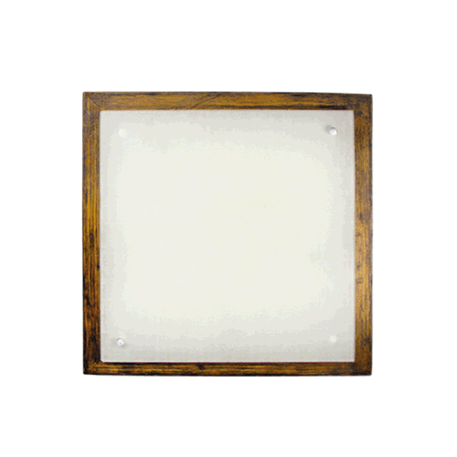 CITY LUX ПЛАФОНИЕРА ДЪРВО РЕТРО, 300Х300, КАФЯВ, 3XE27