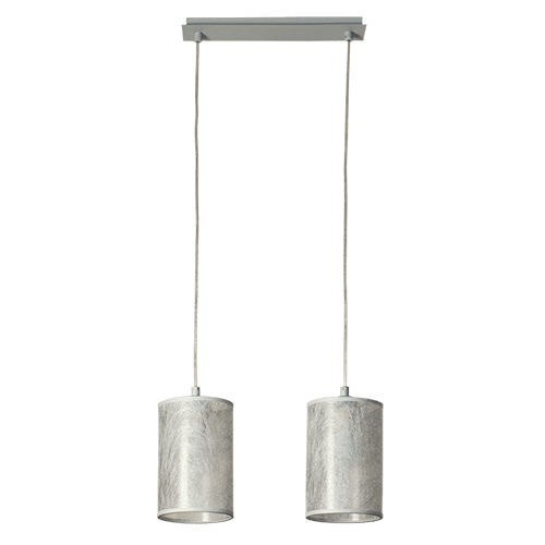 CITY LUX ПЕНДЕЛ СЕТА ТИТАН, АБАЖУРИ БАСАРИ СРЕБРО, 2XE27
