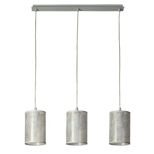 CITY LUX ПЕНДЕЛ СЕТА ТИТАН, АБАЖУРИ БАСАРИ СРЕБРО, 3XE27