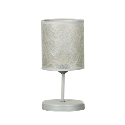 CITY LUX НАСТОЛНА ЛАМПА СЕТА ТИТАН, АБАЖУР БАСАРИ СРЕБРО, 1XE27