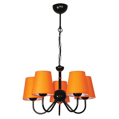 CITY LUX ПОЛИЛЕЙ ТУИСТ ЧЕРЕН, АБАЖУРИ ШИНЦ ОРАНЖ, 5XE27