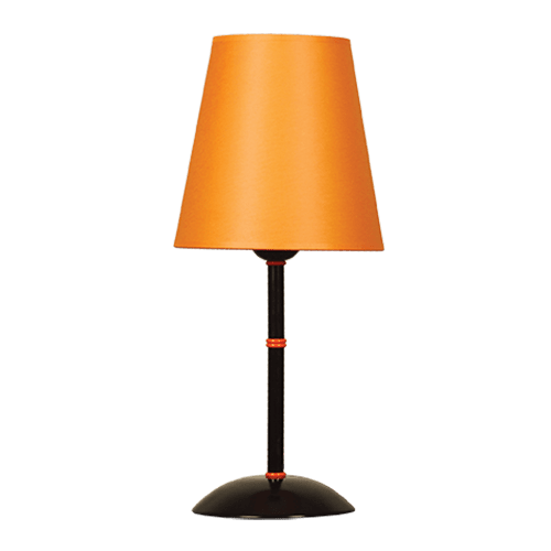 CITY LUX НАСТОЛНА ЛАМПА ТУИСТ ЧЕРЕН, АБАЖУР ШИНЦ ОРАНЖ, 1XE27