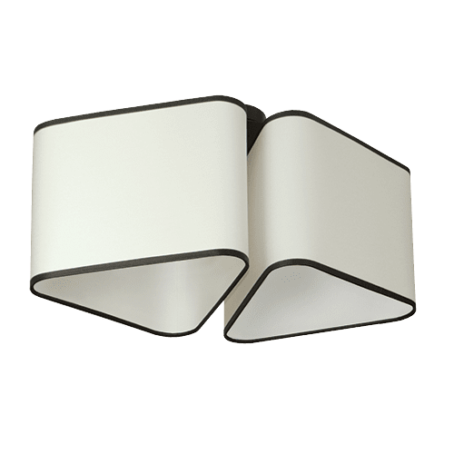 CITY LUX ПЛАФОН МОДЕНА ЧЕРЕН, АБАЖУРИ ШИНЦ БЯЛ, 2XE27