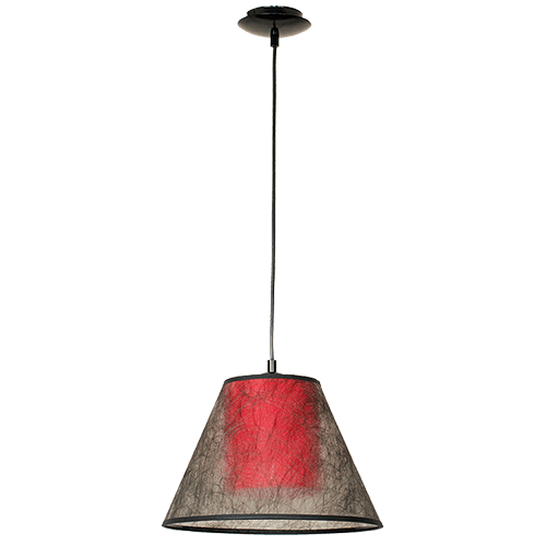 CITY LUX ПЕНДЕЛ ДИОР ЧЕРЕН, АБАЖУРИ БАСАРИ ЧЕРЕН + ШИНЦ ЧЕРВЕН, 1XE27