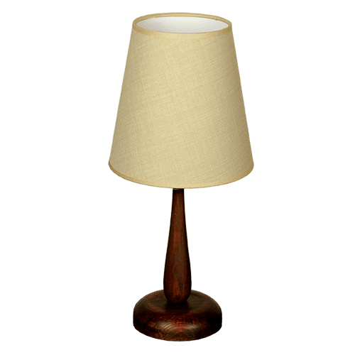 CITY LUX НАСТОЛНА ЛАМПА КУБА ПАЛИСАНДЪР, АБАЖУР САМИ ЕКРЮ, 1XE27