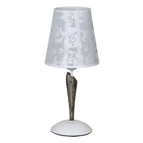 CITY LUX НАСТОЛНА ЛАМПА РЕГЕ БЯЛ, АБАЖУР НОРМАНДИЯ БЯЛ, 1XE27