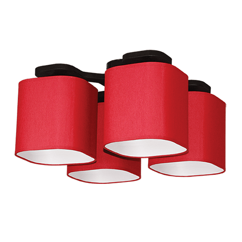 CITY LUX ПЛАФОН КУБО ВЕНГЕ, АБАЖУРИ ШИНЦ БОРДО, 4XE27