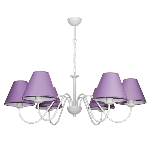CITY LUX ПОЛИЛЕЙ ЕЛЕГАНС БЯЛ, АБАЖУРИ ШИНЦ ЛИЛАВ, 6XE27