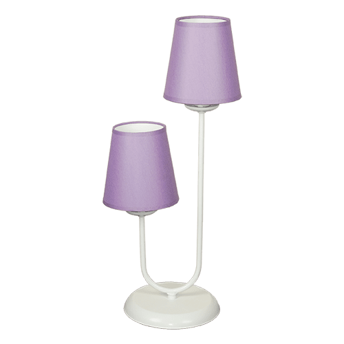CITY LUX НАСТОЛНА ЛАМПА ЕЛЕГАНС БЯЛ, АБАЖУРИ ШИНЦ ЛИЛАВ, 2XE27