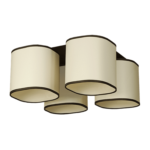 CITY LUX ПЛАФОН КУБО ПАТИНА, АБАЖУРИ ТЕКСТИНЕЛ КРЕМ, 4XE27