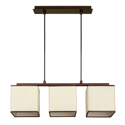 CITY LUX ПЕНДЕЛ МИЛАНО ПАТИНА, АБАЖУРИ ШИНЦ КРЕМ, 3XE27