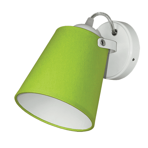 CITY LUX АПЛИК ПИЗА БЯЛ, АБАЖУР ШИНЦ ЗЕЛЕН, 1XE27