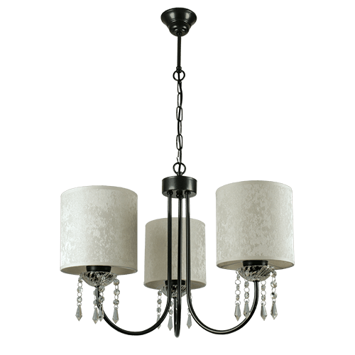 CITY LUX ПОЛИЛЕЙ МАРСИЛИЯ ЧЕРЕН НИКЕЛ, АБАЖУРИ ГАЛАТА КРЕМ, 3XE27