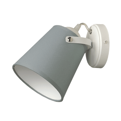 CITY LUX АПЛИК ПИЗА БЯЛ, АБАЖУР КОТЪН СВЕТЛОСИВ, 1XE27