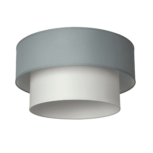 CITY LUX ПЛАФОН АЛБА БЯЛ, АБАЖУРИ КОТЪН СВЕТЛОСИВ + ШИНЦ БЯЛ, 1XE27