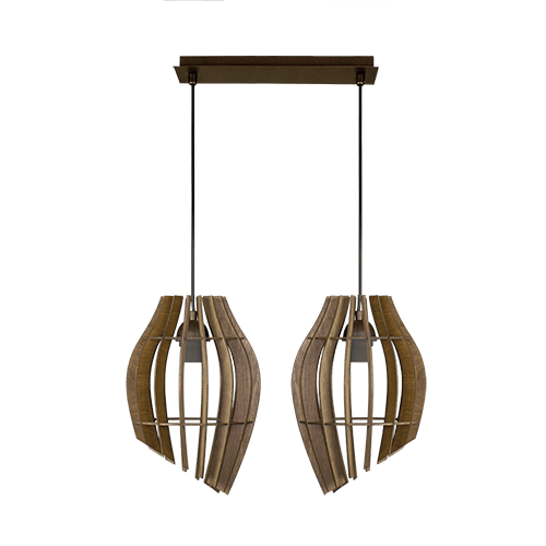 CITY LUX ПЕНДЕЛ ТЮЛИП ПАТИНА + ОРЕХ, 2XE27