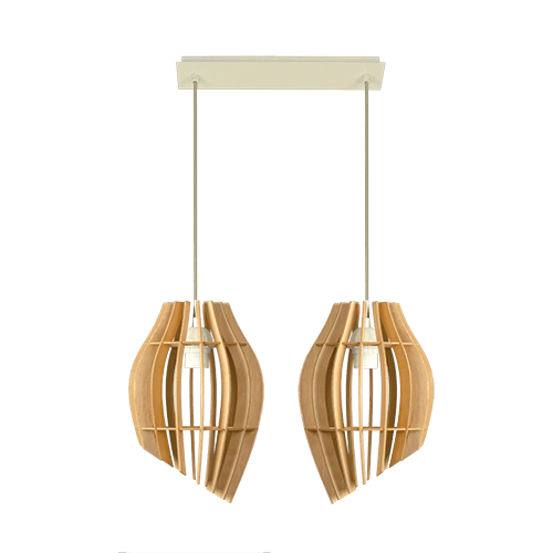 CITY LUX ПЕНДЕЛ ТЮЛИП КРЕМ + КРУША, 2XE27