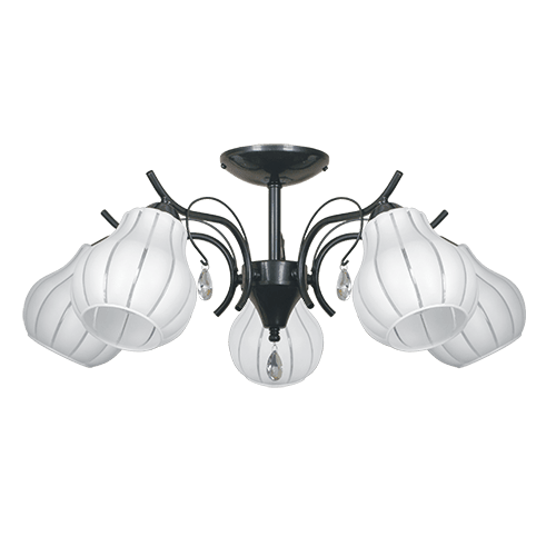 CITY LUX ПЛАФОН КАПРИ ЧЕРЕН НИКЕЛ, 5XE27